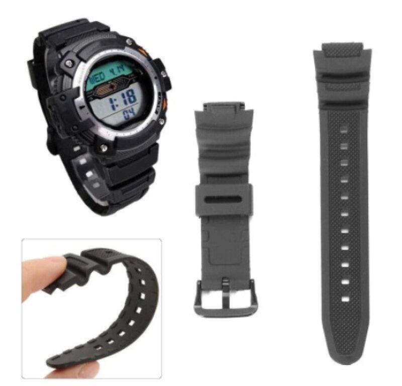 Black Replacement Rubber Watchband Wristband Strap For Digital Watch AQ-S810W SGW-300H SGW-400H Malaysia