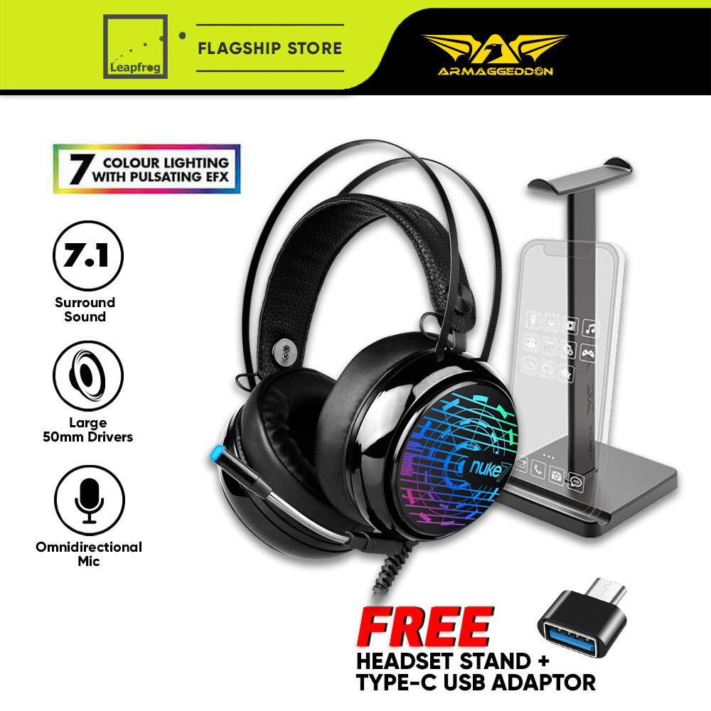 Armaggeddon Nuke 7 Ironsight 7.1 Pro Gaming Headset, PC Headsets