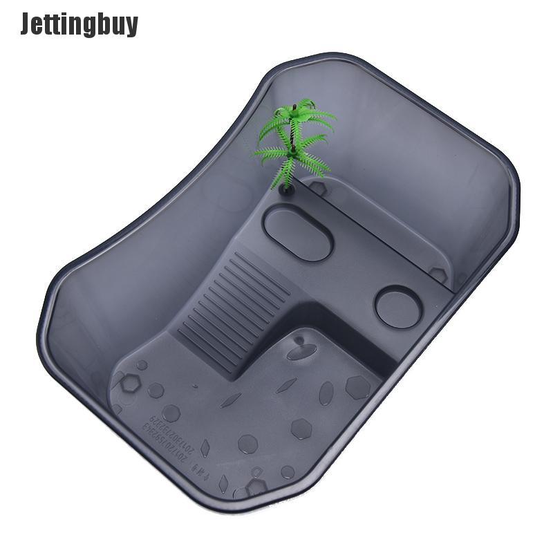 [Jettingbuy] Reptile Vivarium Box For Turtle Tortoise Feeding Box With Basking Platform Tank