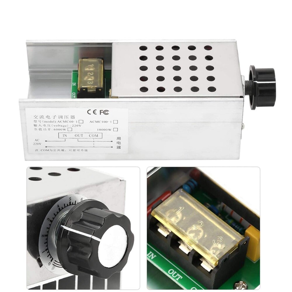 Bộ Điều Chỉnh Điện Áp SCR AC 220V 6000W Điện Tử, Bộ Điều Chỉnh Tốc Độ Động Cơ Khuôn Điều Chỉnh Điện Áp Kèm Hộp-INTL