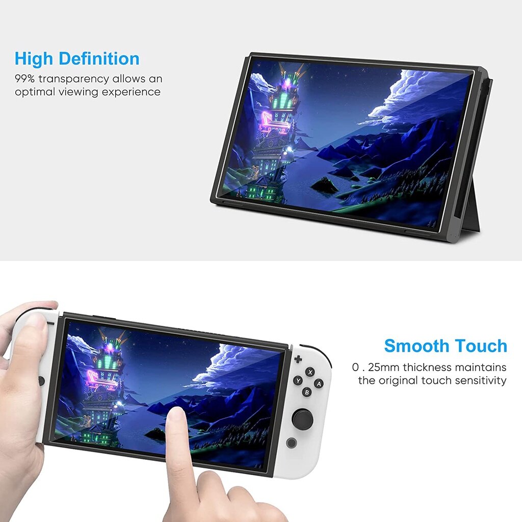 3 cái Bộ chuyển đổi Nintendo OLED Kính cường lực bảo vệ màn hình cho chuyển đổi OLED 2021 mô hình, siêu mỏng HD trong suốt chống trầy xước miếng phim bọc màn hình