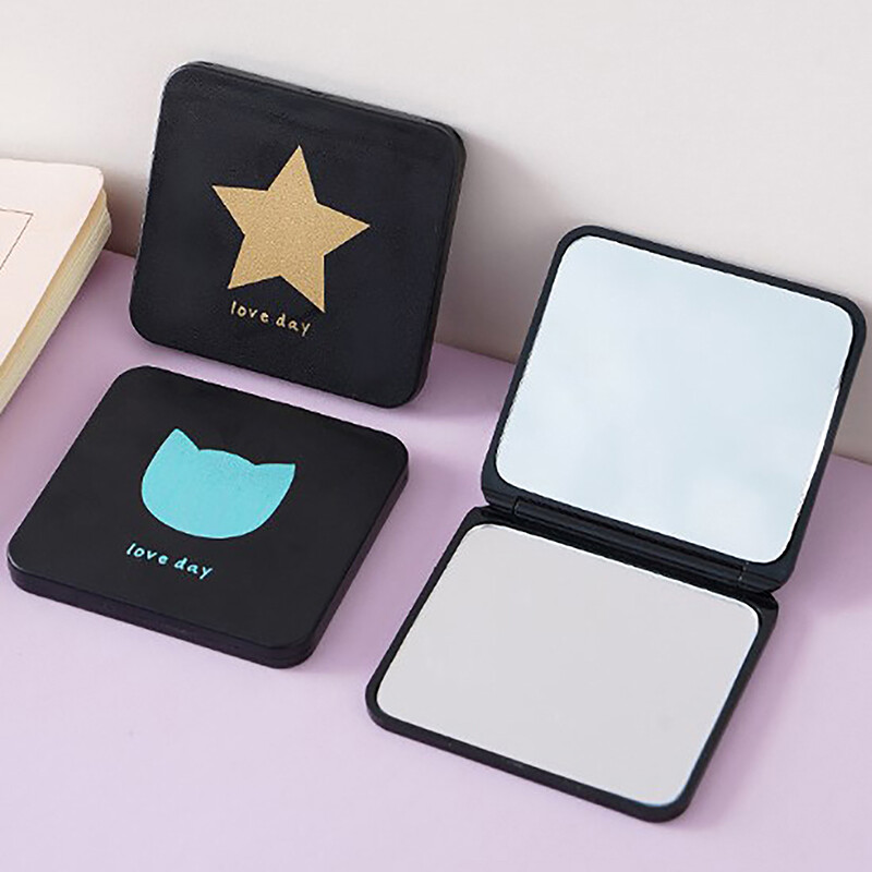 caomangjiuk Foldable Makeup Mirror Mini Square Makeup Vanity Mirror Portable Hand Mirrors Double-sided Compact Pocket Cosmetic Mirror