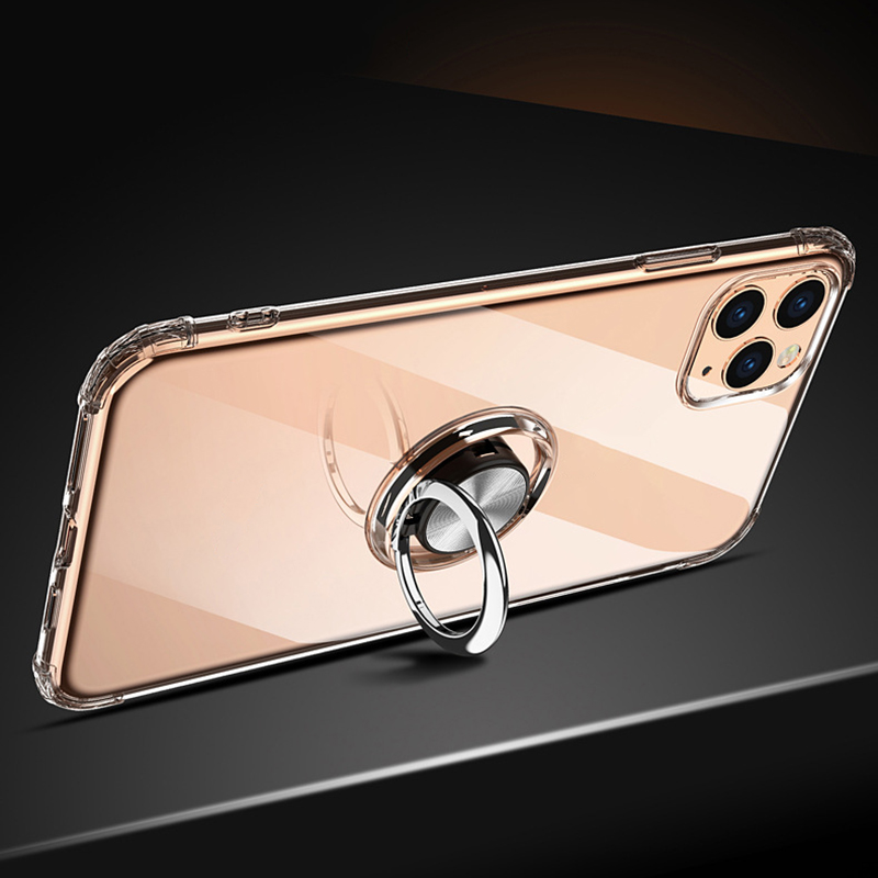 Casinglee For Nubia Redmagic 7S 7 Pro Case Soft Clear Transparent Protector Shockproof Car Magnetic Holder Ring Back Cover Casing hp Nubia Red magic 7 7S Pro Phone case