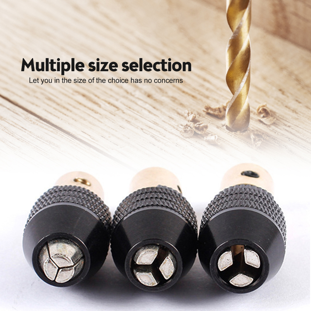 Micro Electric Drill Self Tightening Drill Chuck, Hand Electric Drill 0.5-3mm Drill Bit Chuck Adapter, Drill Bit Chuck Sleeve Kit, Chuck, Brass Woodworking Tool, Small Electric Grinder, Woodworking Brass Drill Chuck, Center Shaft, Three Jaw Chuck