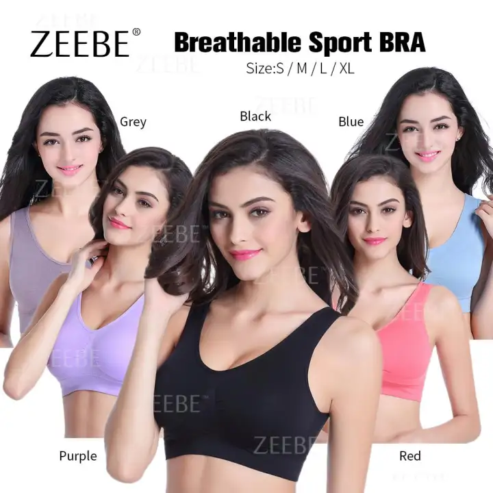 Zeebe Ready Stock Comfort Breathable Genie Sport Seamless Yoga Bra