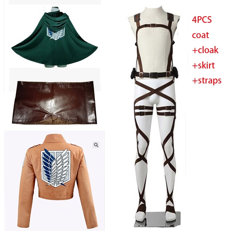 AOT Attack on Titan Shingeki No Kyojin Cosplay Costume Recon Corps ...