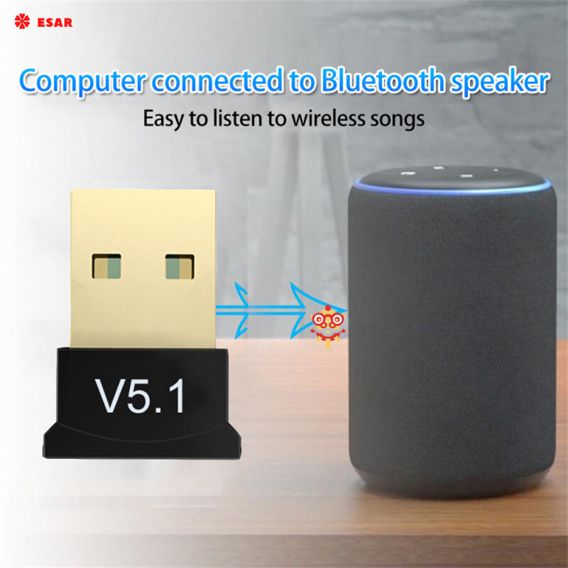 V5.1 Wireless Usb Bluetooth-compatible 5.1 Adapter Aux Transmitter Music Receiver Adapter For Pc Laptop