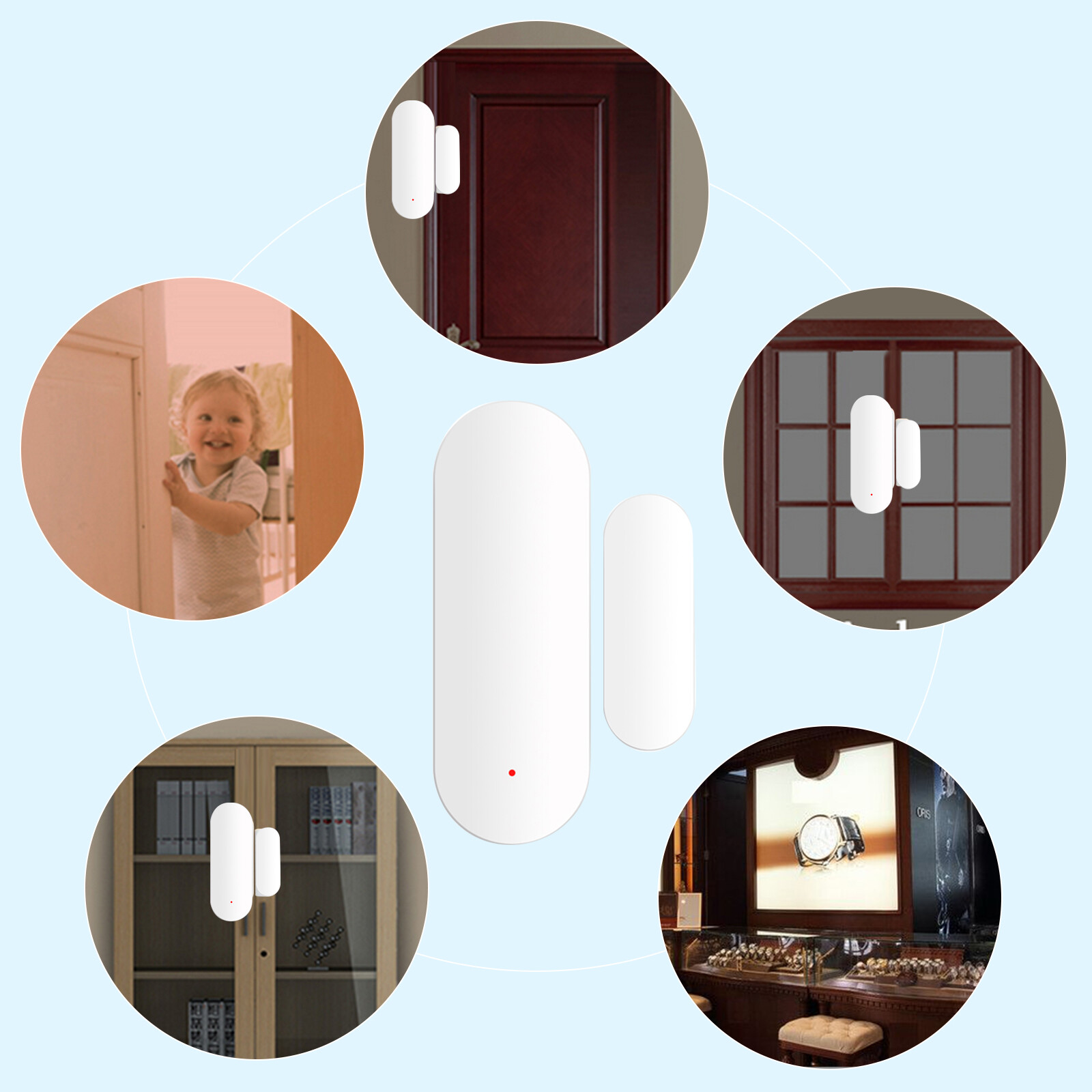 KKmoon Cảm Biến Cửa Thông Minh Zigbee Thiết Bị Dò Mở/Đóng Cửa Điều Khiển Ứng Dụng Tuya Công Tắc Điều Khiển Từ Tính Cảm Biến Cửa Sổ Báo Động An Ninh Nhà Thông Minh