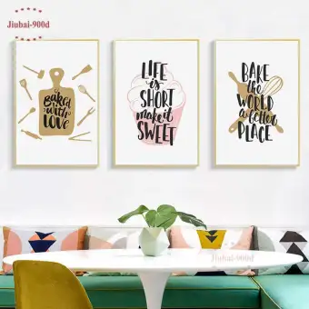 3pcs Unframed Cartoon Quote Art Print Painting Poster For Home Cartoon Quote Art Print Painting Poster