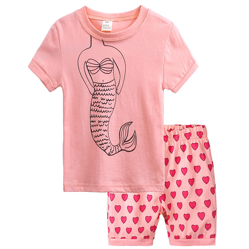 2PCS Toddler Kids Baby Girls Summer Outfit Clothes T-shirt Tops+Shorts Pants Set