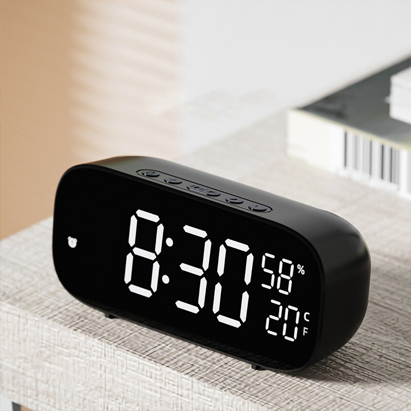 Alarm clock multi-function LED electronic digital clock plug-in dual-use sound-controlled temperature and humidity quick timer
