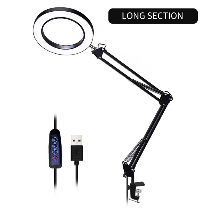 clamp on desk lamp with magnifier