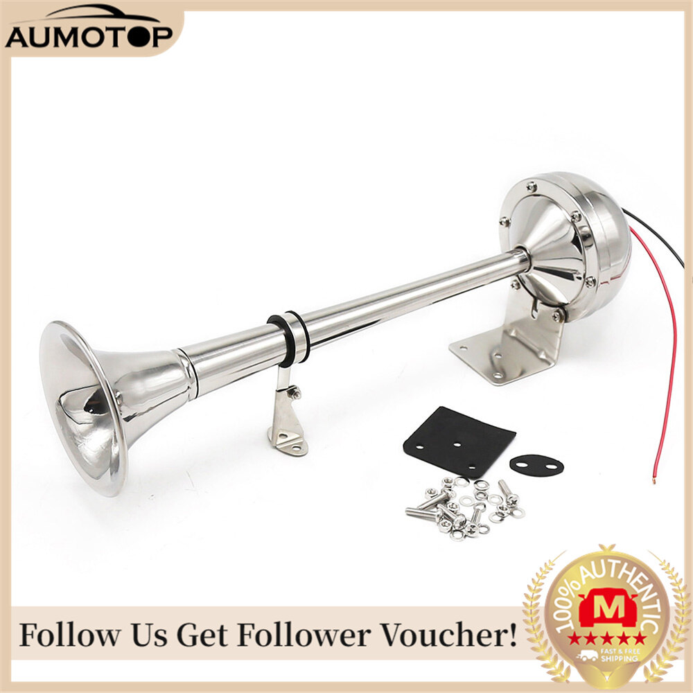 12V Single Trumpet Horn Marine Boat Air Horn 125dB Electric Air Horn for Car Truck Boat
