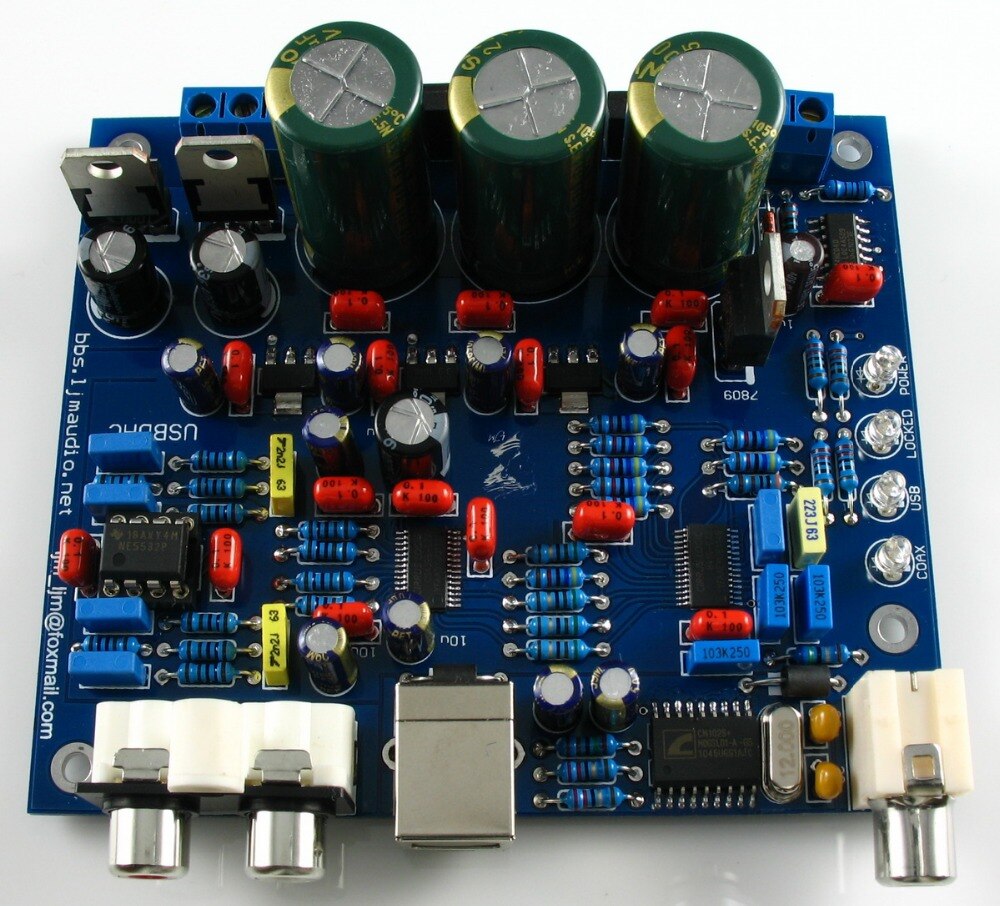 CS8416 CS4398 DAC Decode Board With USB Coaxial 24/192K Decoder AC15V 32K-192K/24BIT Finished Board