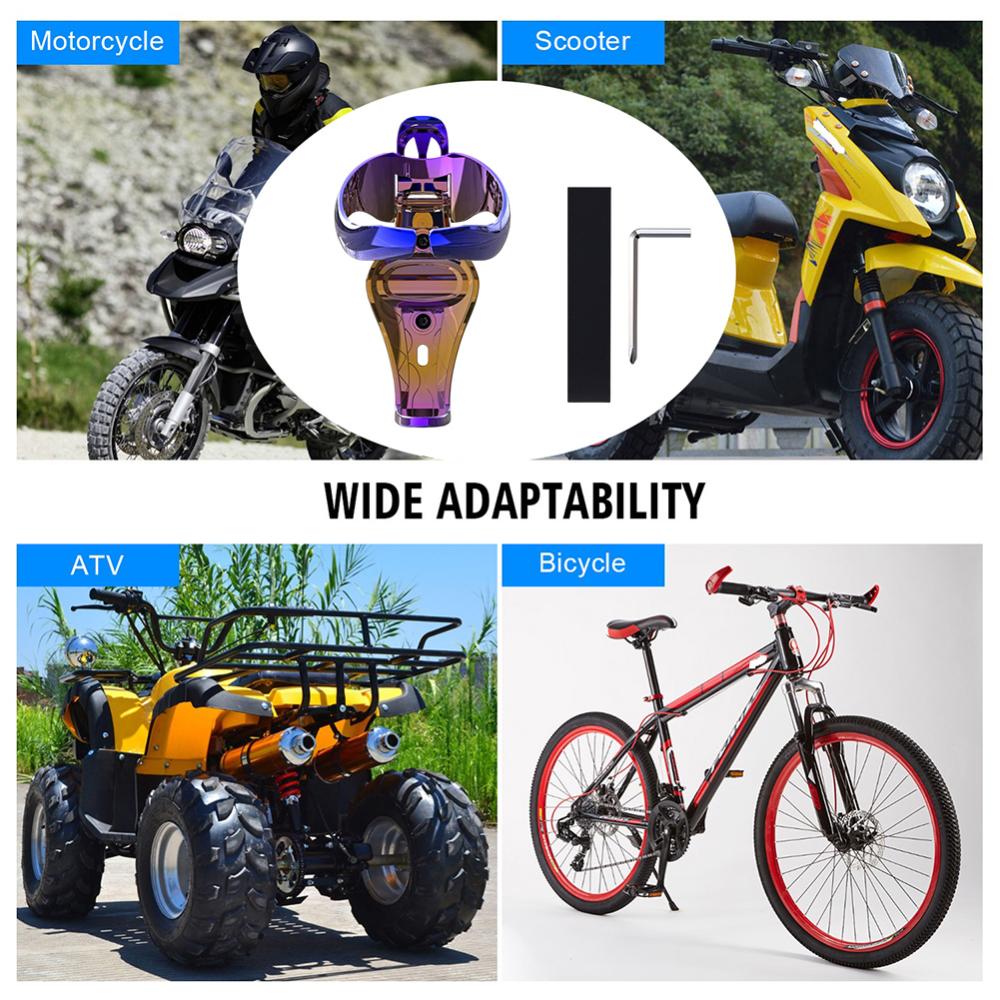 Foldable Motorcycle Beverage Cup Holder Lightweight Universal Drink Water Bottle Cup Holder Motorbike Bicycle Handlebar Mount for Motorcycle Bike