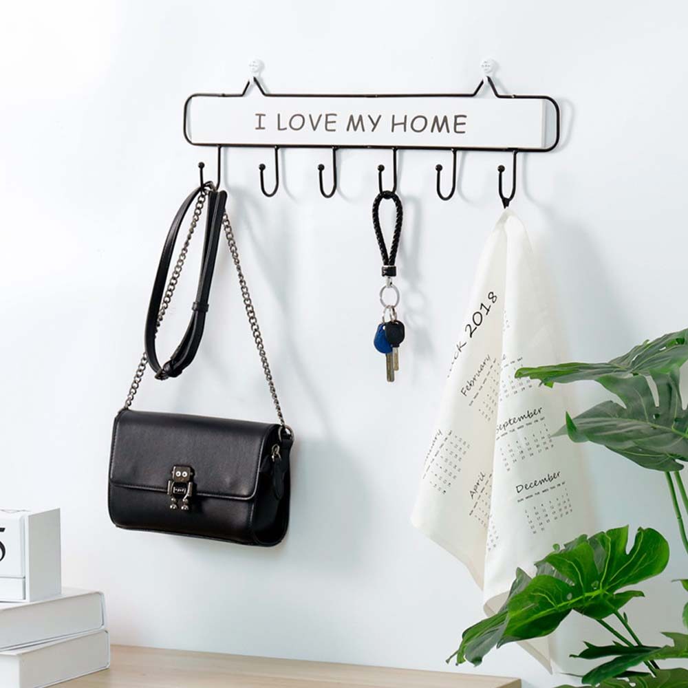 Metal Wooden Home Accessories Shelf Laundry Clothes Decorative Hooks Wall Hooks Key Holder Hanger