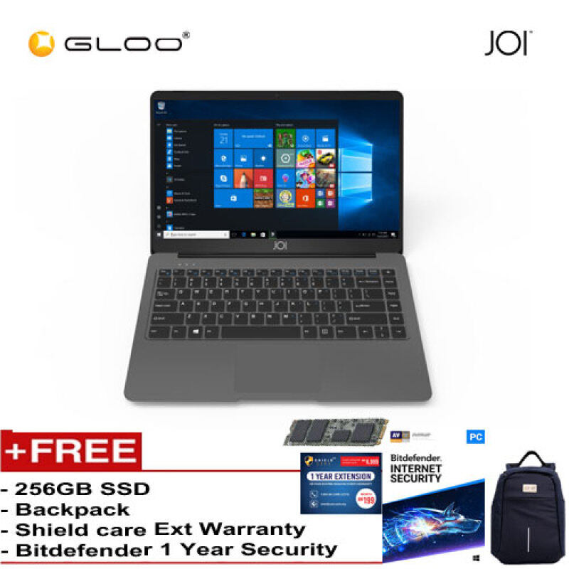 JOI Book 150 – AD-L150DG/AD-L150G Cel N4100, 4+32GB, 14 FHD, W10 Home {Free 256GB SSD + Anti-Theft Backpack - Blue + Bitdefender 1Yr + Shieldcare 1 Yr Extended Warranty } Malaysia