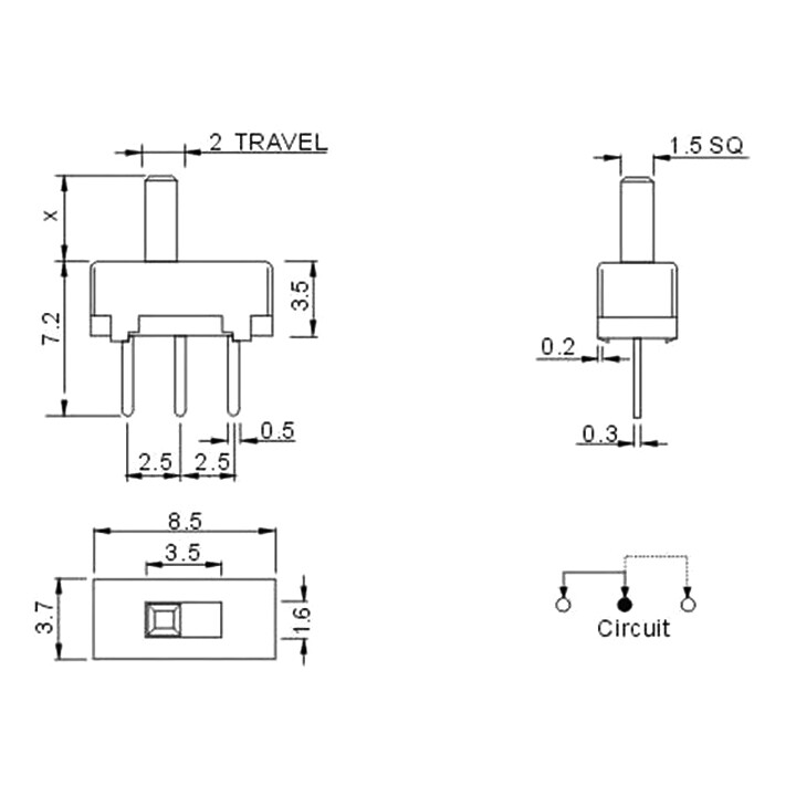 Công Tắc Gạt 3 Chân SS12D01