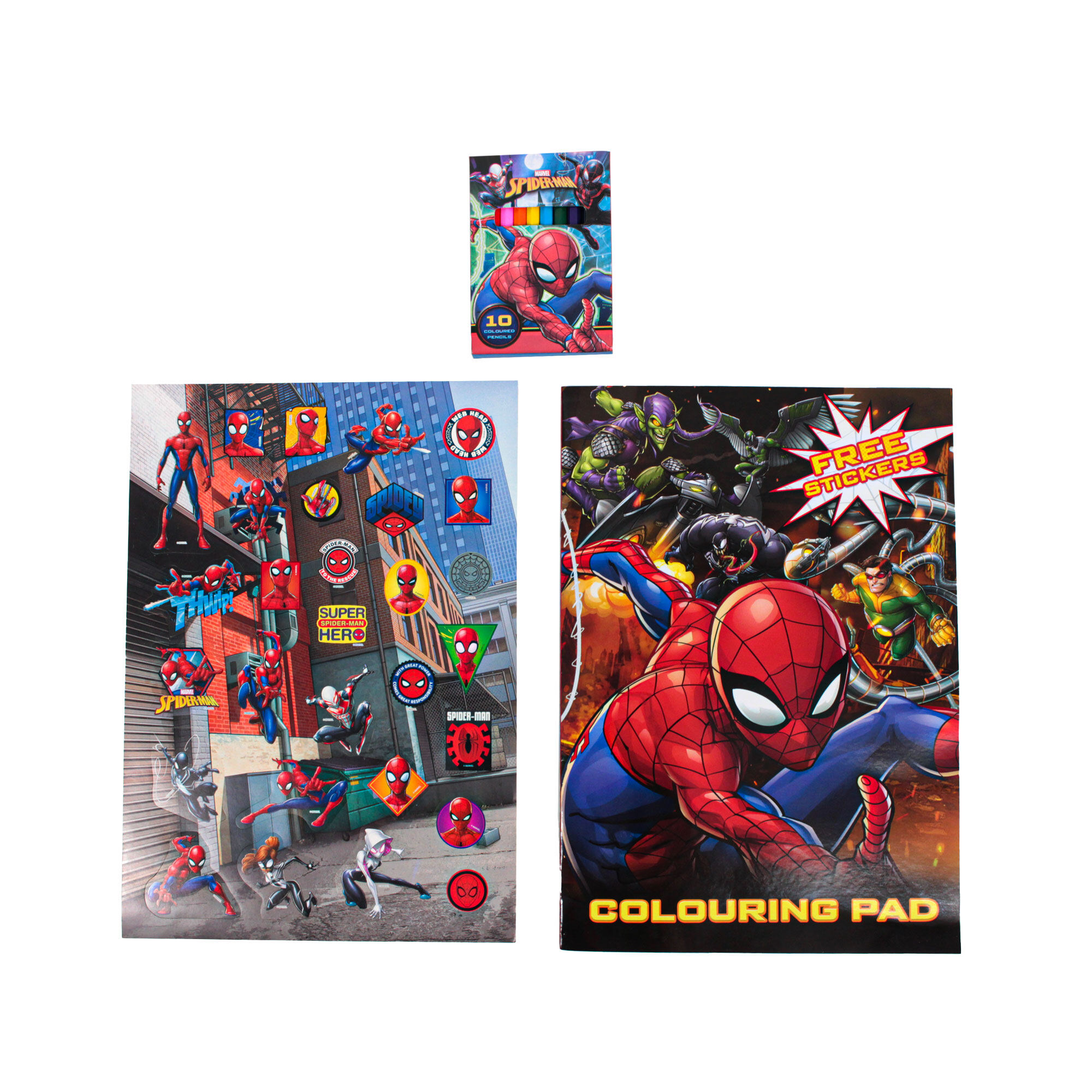 🕸 Spiderman Colouring Book With Colour Pencil And Sticker / Spiderman ...
