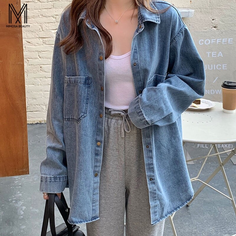 green shirt denim jacket