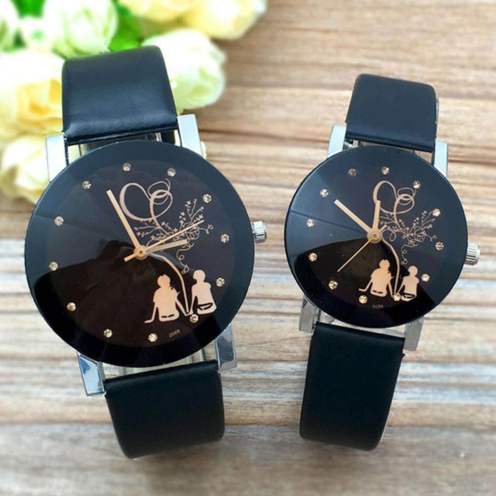 LF Fashion Couple Couple table Couple watch for women watch for man Stylish Spire Glass Belt Quartz Watch(1pcs) Malaysia