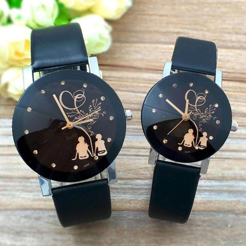 LF Fashion Couple Couple table Couple watch for women watch for man Stylish Spire Glass Belt Quartz Watch(1pcs) Malaysia