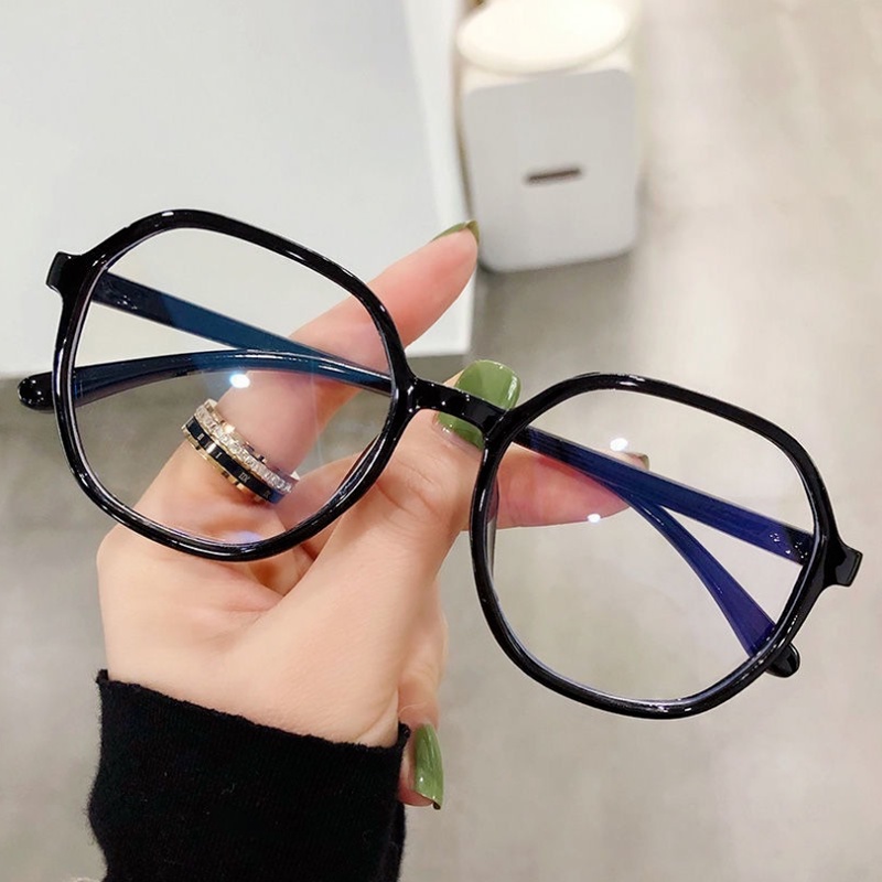 We Flower Gradient Black Frame Blue Light Blocking Clear Lens Glasses for Women Retro Eyewear