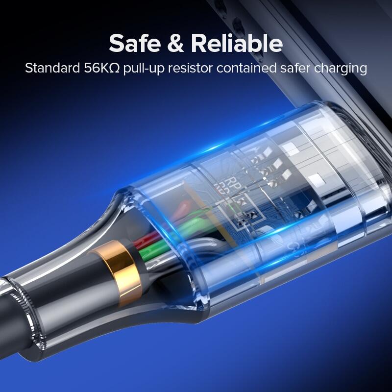 USB to Type c Ugreen 3A USB Type C Cable For Xiaomi Poco X3 Pro Samsung S21 S20 Quick Charge 3.0 USB C Cable Fast Charging Data Phone Charger