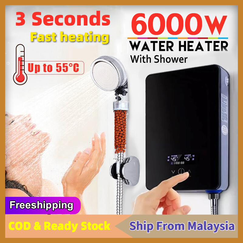 (Stock in Malaysia) Instant Tankless Electric Water Heater Fast Heat Type Electric Water Heater ...