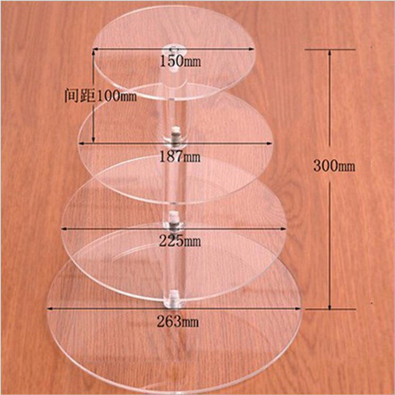 ZMHT Dream Hunter 3/4 Layer Transparent Acrylic Round Display Stand Multi-Layer Wedding Birthday Cake Display Stand Shelf Cupcake Holder Plate