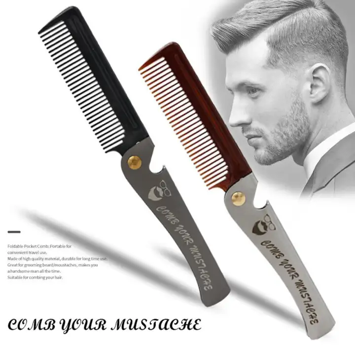 Vayu Man Comb Folding Metal Pocket Comb For Men Bearded Man Comb