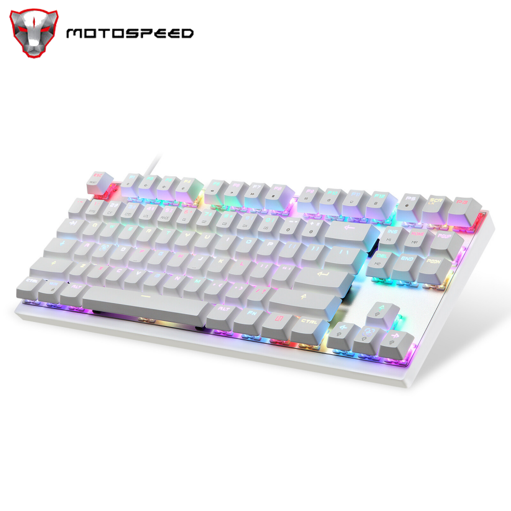 MOTOSPEED CK82 Mechanical Keyboard 87 Keys RGB Gaming Keyboard with OUTMU Red/Blue Switch Multimedia Keys N-key Rollover