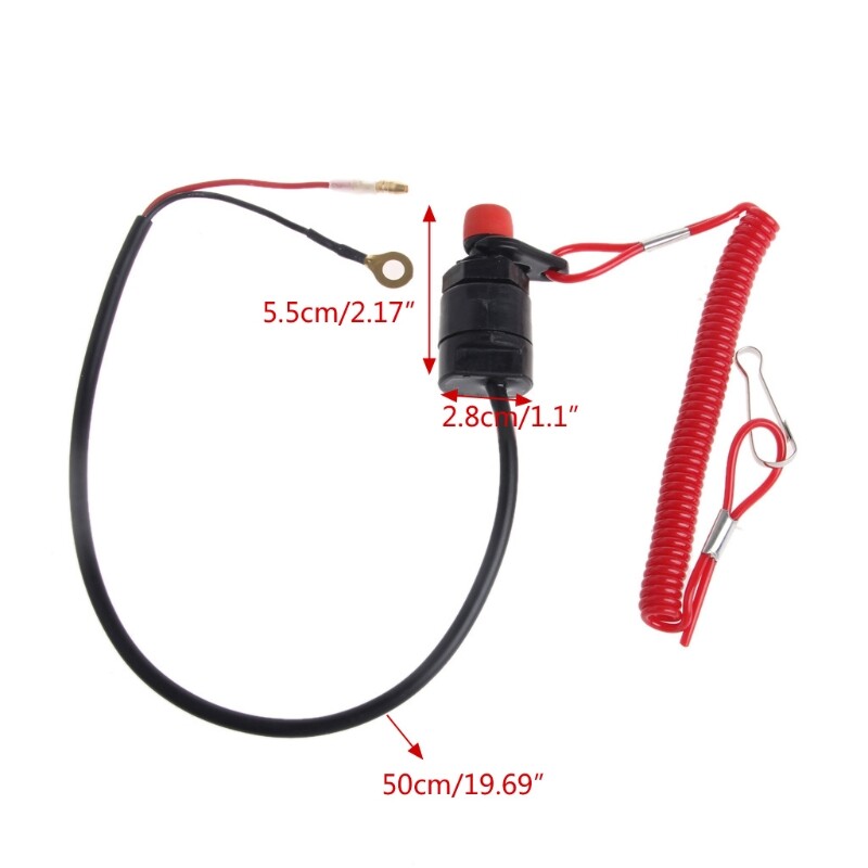 Stop Kill Key Floating Safety Lanyard with Wrist Strap Motorboat Engine Emergency Stop Band Cord Rope
