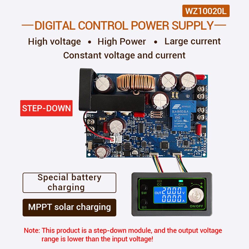 diymore Mô-đun Nguồn Giảm Áp DC WZ10020L Nguồn Cung Cấp Pin Năng Lượng Mặt Trời MPPT Điện Áp Cao Áp 100V 1000W