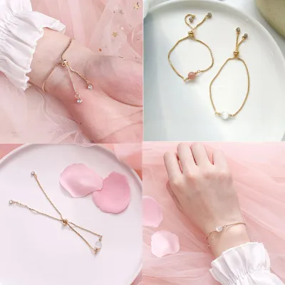 sanhe Simple Korean Crystals Fire Opal Adjustable Tennis Bracelet Fashion Women Girl Jewelry Gift
