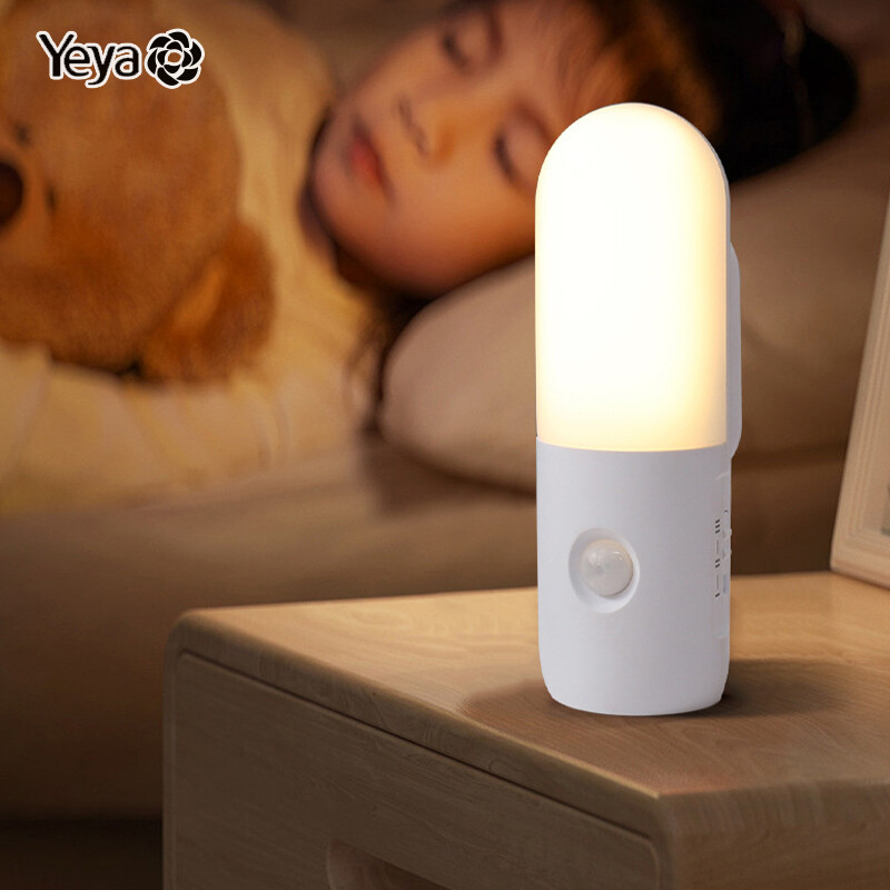 Intelligent human body sensor night light, bedroom aisle sensor spotlight, bedside wall light