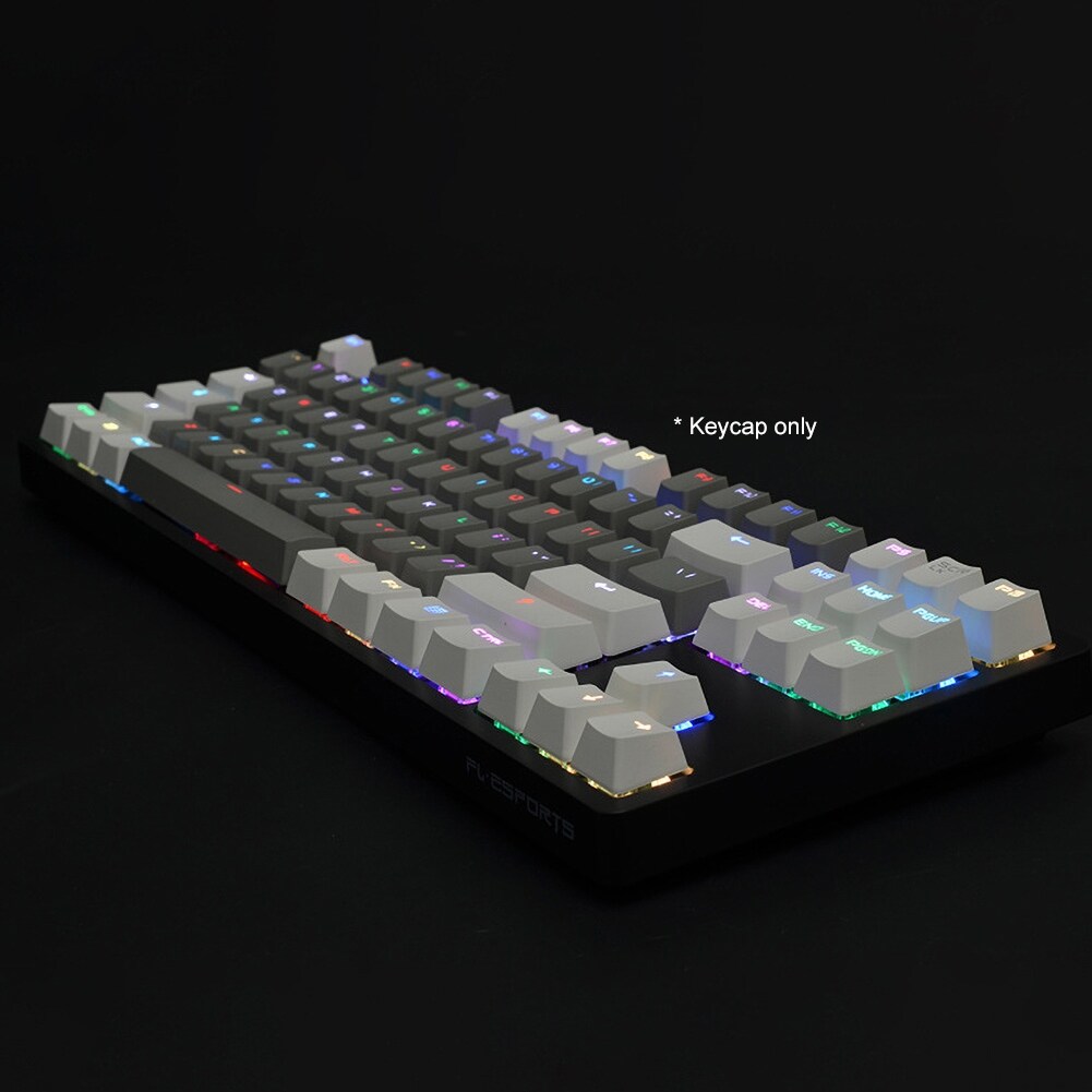 87-Key Pbt Mechanical Keyboard With Delicate Touch And Personalized Keycaps, Delicate Touch With Color Matching, Opaque Mechanical Keyboard Special Replacement Keycaps87Pcs/Set PBT Color Matching Light-proof Mechanical Keyboard Keycaps Replacement