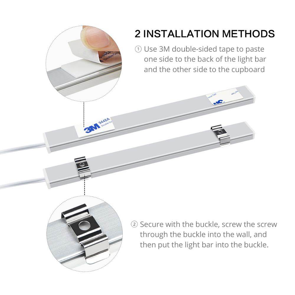 JustLiving Đèn LED Nhà Bếp Thông Minh Chạy Bằng USB 5V Đèn Cảm Biến Quét Tay Đèn Nền Độ Sáng Cao Cho Tủ Quần Áo Ngăn Kéo 30/40/50cm