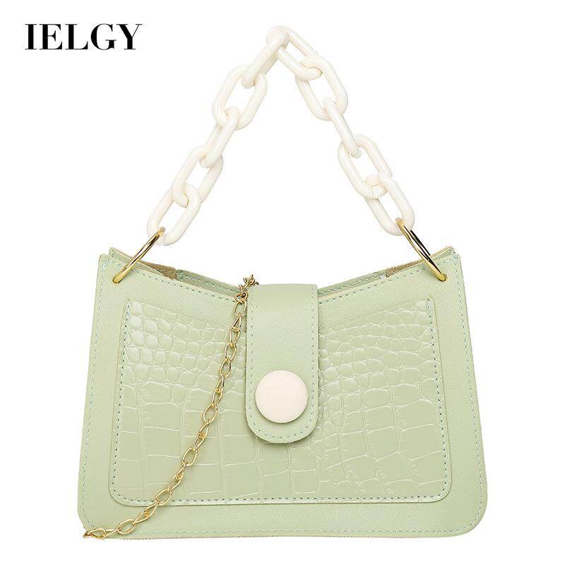 IELGY Crocodile pattern Portable Diagonal Large capacity Simple Black Mobile phone One shoulder Woman's bag Korean version