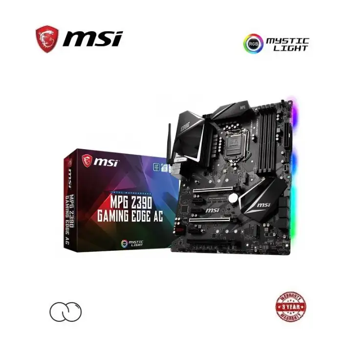 Msi Intel Z390 Atx Motherboard Mpg Z390 Gaming Edge Ac Lga 1151 Socket Mystic Light Rgb Atx Mobo Wifi Bluetooth Lazada