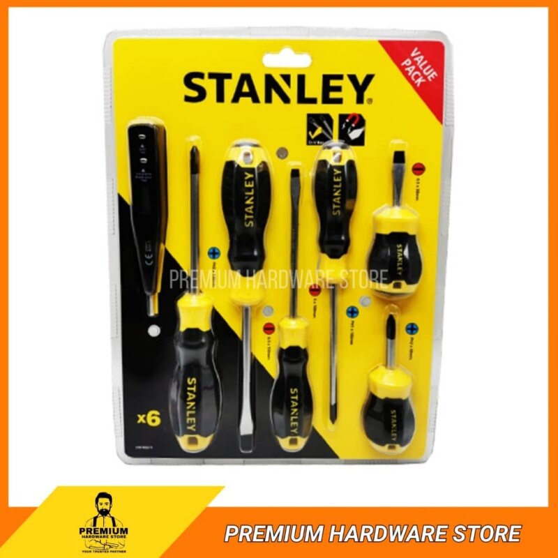 Stanley 6pcs Screw Driver Set with Test Pen (STHT92002-8 / STMT66679) - Screwdriver