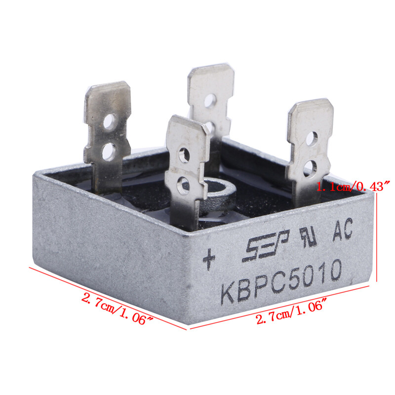 【lowest price】5 x KBPC5010 1000V 50A Metal Case 4 Pin Single Phase Diode Bridge Rectifier