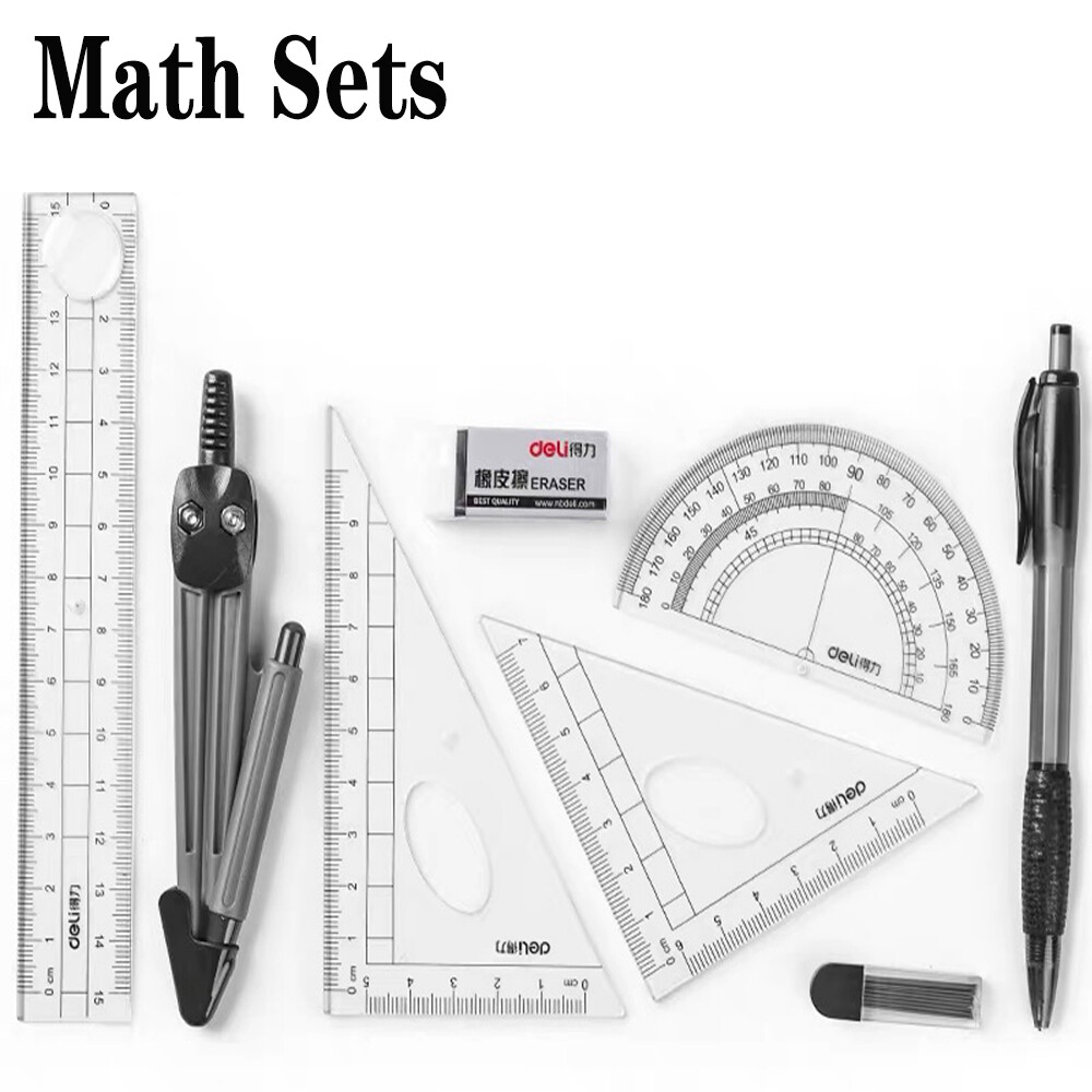 MMLUCK With Storage Box For Engineering Drawing Ruler Compass Student Supplies Stationery Math Sets Compass Ruler Kit Math Learning Tools Geometry Kit Set