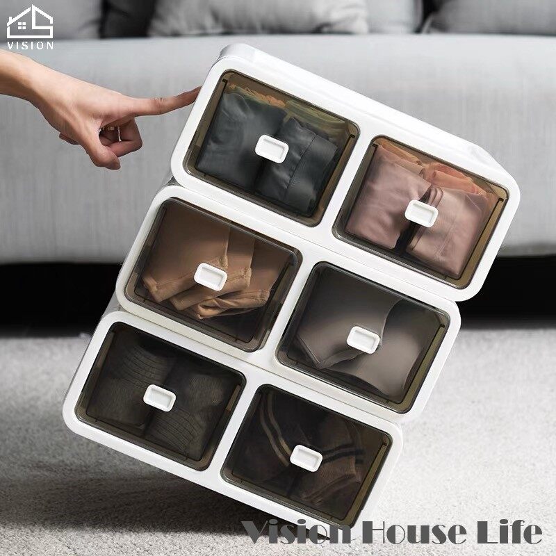Hộp Đựng Đồ Lót Kiểu Ngăn Kéo Tầm Nhìn, Hộp Lưu Trữ Chia Nhiều Lớp, Tủ Đựng Tất Áo Ngực Có Thể Xếp Chồng Hộp Phân Loại Đa Chức Năng