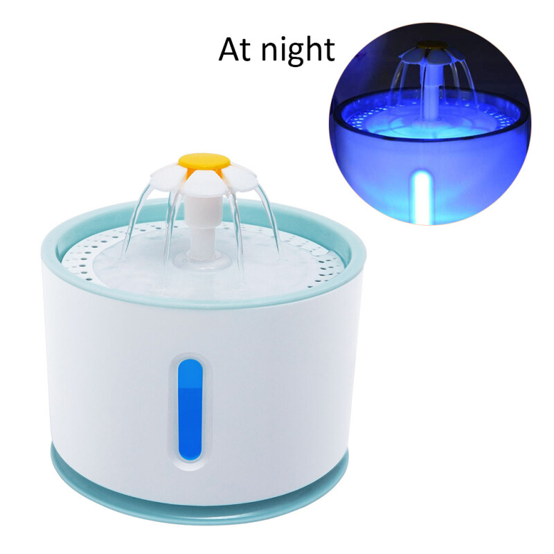 2.4L Tự Động Cho Thú Cưng Mèo Vòi Phun Nước Có Đèn Led Điện USB Chó Mèo Thú Cưng Tắt Tiếng Người Uống Ăn Bát Thú Cưng Máy Với bình Tập Uống Nước