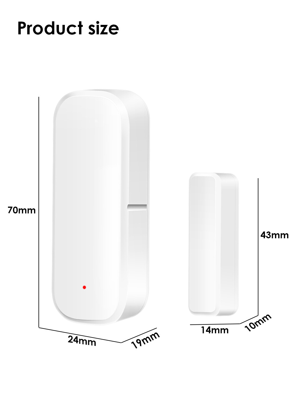 Jiuch Tuya WiFi / ZigBee Door Sensor Smart Home Security Window Detector Wireless Automatic Sliding Door Magnetic Contact Sensor Smart Home Wireless Door Detectors Open/Close APP Remote Alarm For Alexa Google Home