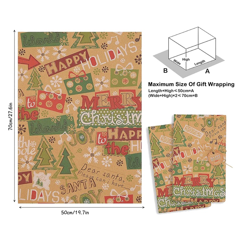 6 Pack Wrapping Paper Sheets,for Christmas Birthday Party Wrapping ...