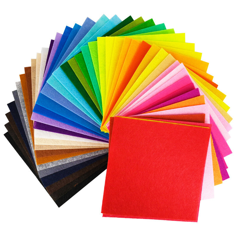 CK Nonwoven Felt Fabric 10x10cm Patchwork Cloth Bundle for Kids Scrapbooking DIY