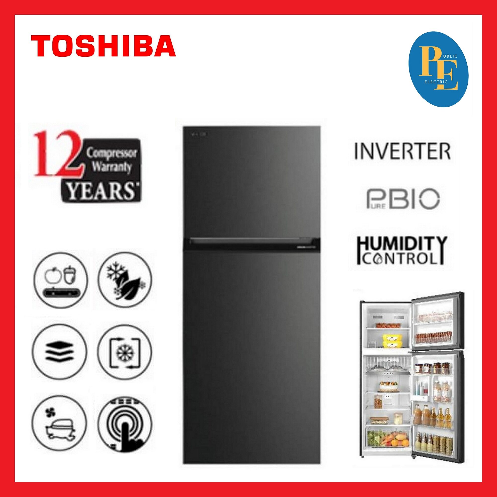 toshiba 360l fridge