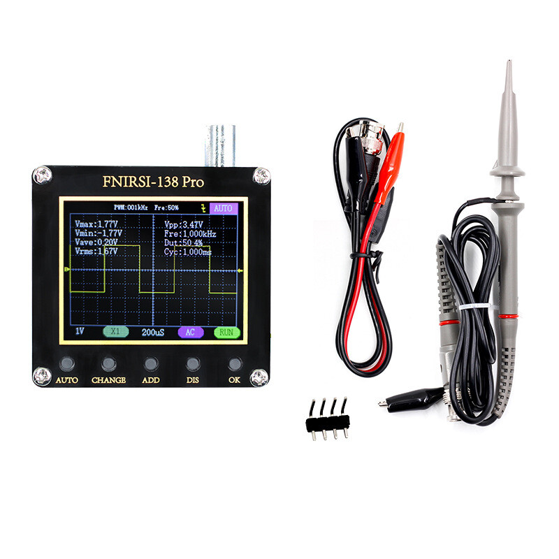 FNIRSI 138pro 800VPP Mini Cầm Tay Máy Hiện Sóng Kỹ Thuật Số Điện Tử Bộ Dụng Cụ Học Tập Mét Với Đầu Dò P6100